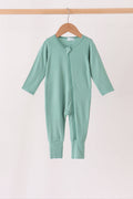 Sage zipper bamboo anti-slip romper