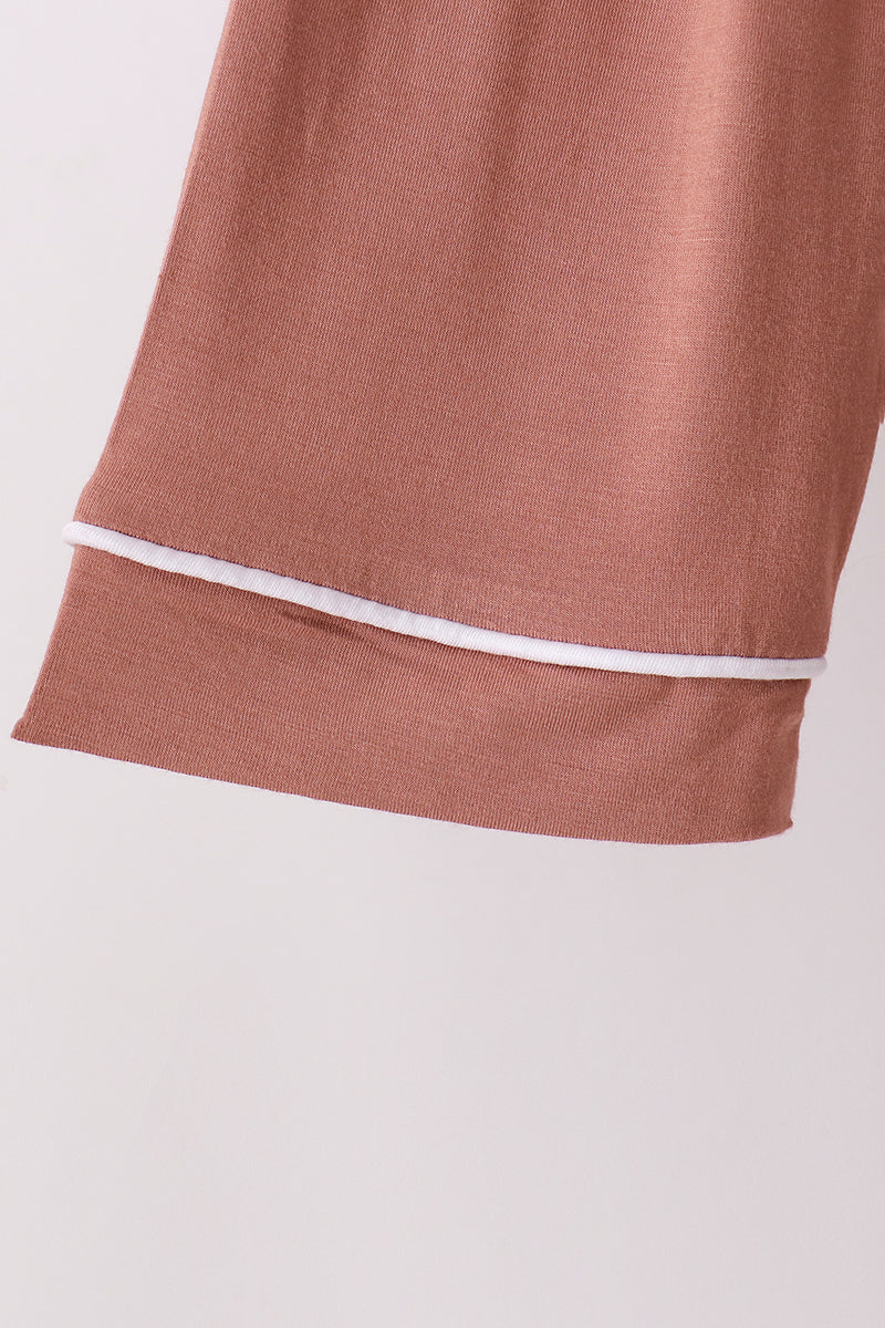 Dusty rose bamboo mom pajama set